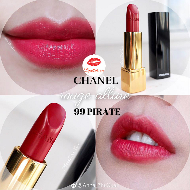 Son Chanel 99 Pirate Màu Đỏ Đô Đẹp Nhất Dòng Chanel Rouge Allure