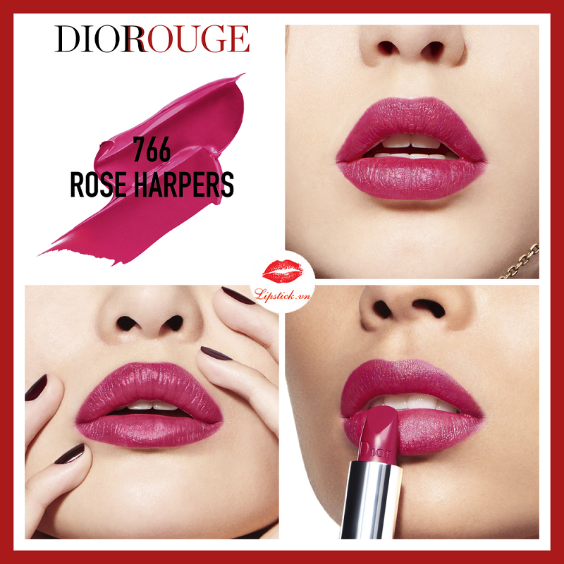 Son Dior Satin 766 Rose Harpers  Hồng Sen Đẹp Mới Nhất  Son Dior