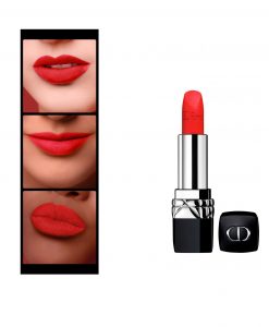 Son Dior Rouge 634 Strong Matte lên môi sống động