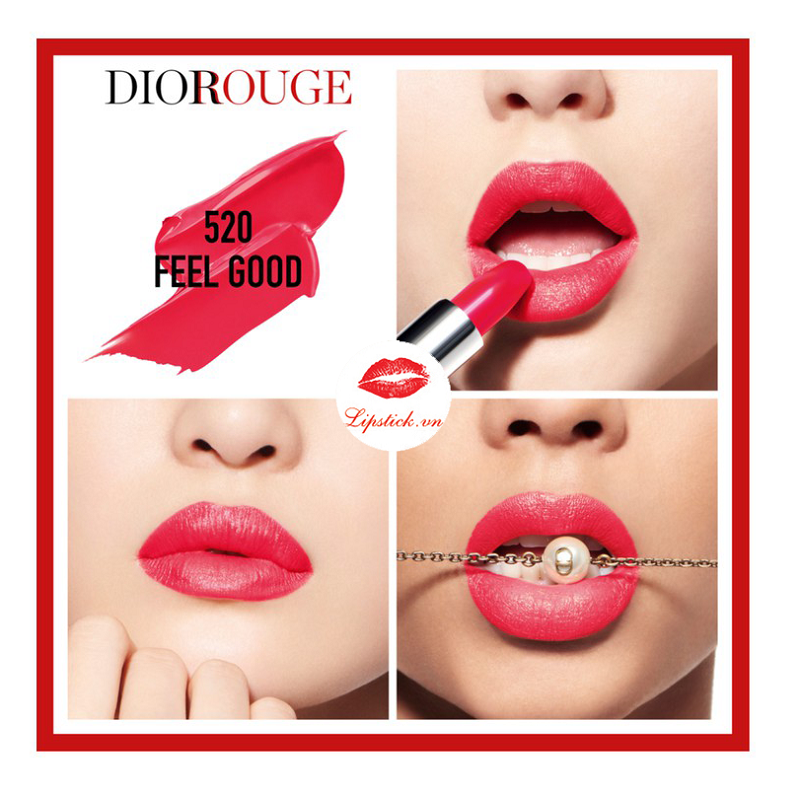 Review Son Dior 520 Rouge Feel Good Màu Hồng Đỏ Ngọt Ngào