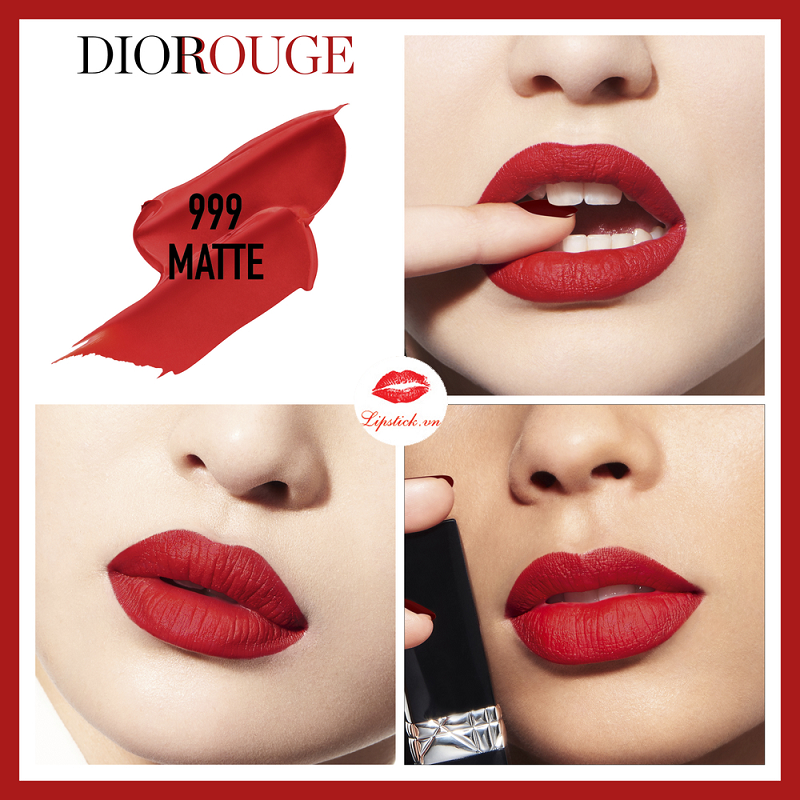 Son Dior Rouge 999 Matte Màu Đỏ Tươi  satin velvet full size khắc tên son  dior miễn phí Lipstick  Shopee Việt Nam