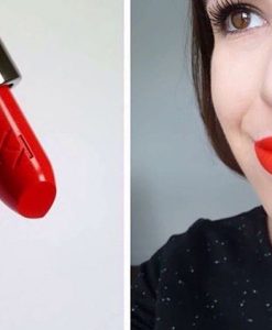 Son Kiko 116 Coral lên môi