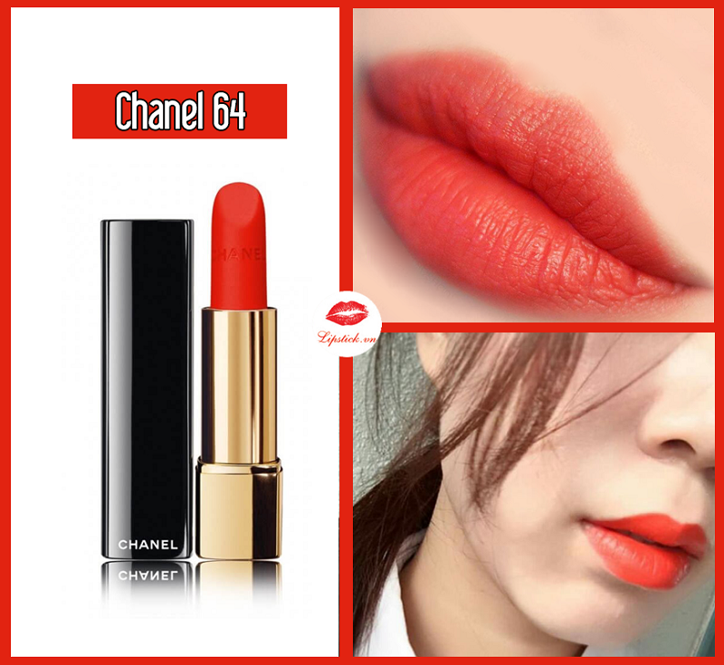 Son Chanel Allure Velvet 57 Rouge Feu  Màu Đỏ Cam  Vilip Shop  Mỹ phẩm  chính hãng