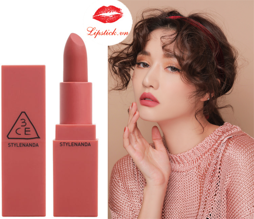 Review] Son 3CE 221 Mood Recipe Matte Lip Color Màu Hồng Đất