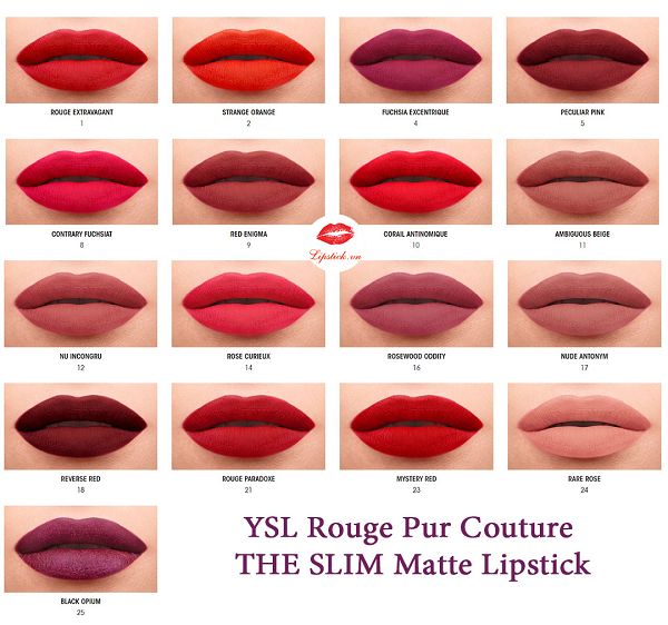 Bảng Màu Son YSL Slim Mới Nhất Hot 2019 - 2020 | Lipstick.vn