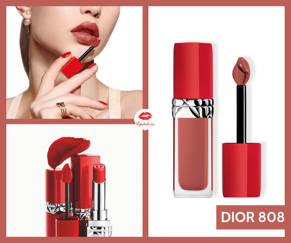 Son Dior Kem Rouge Ultra Care Liquid 808 Caress  Màu Đỏ Hồng Đất  Vilip  Shop  Mỹ phẩm chính hãng