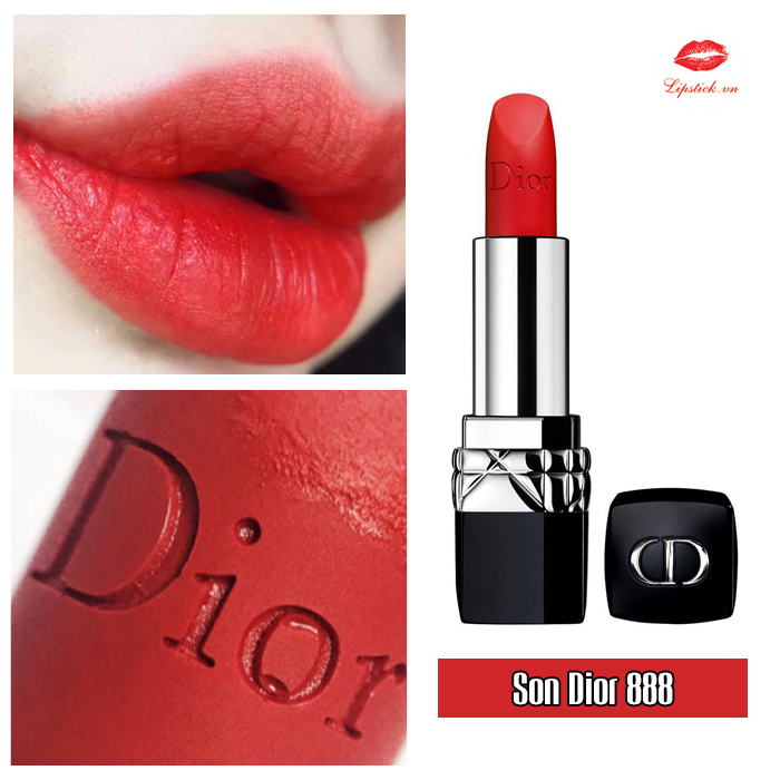 Review Son Dior 888 Rouge Strong Matte Màu Đỏ Cam Tươi Tắn