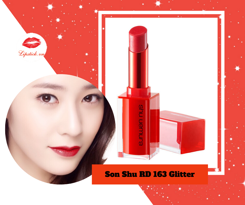 Son Shu RD 163 Glitter vỏ đỏ