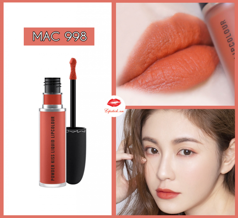 Son MAC 998 Sorry Not Sorry Cam CháyKem Lì Đỉnh Nhất Powder Kiss