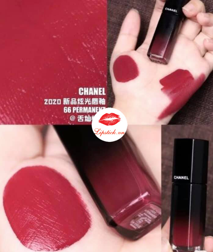 Son Kem Chanel 66 Hồng Đỏ Đậu Tươi Mới Dòng Rouge Allure Laque