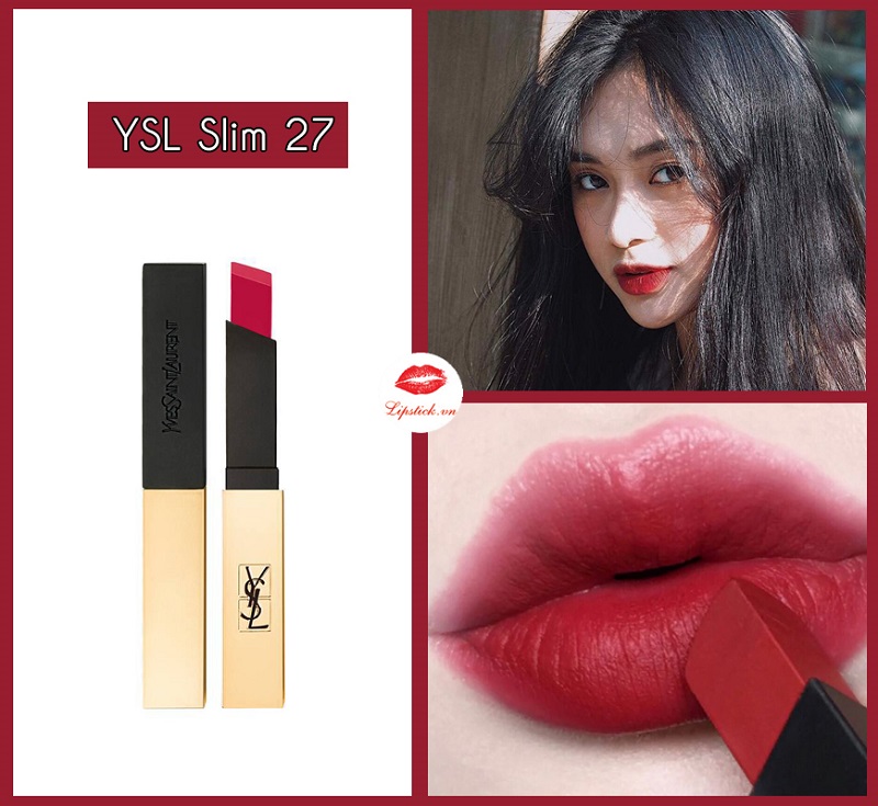 Review Son YSL Slim 27 Conflicting Crimson Màu Đỏ Đất Thời Thượng