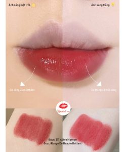 Son Dưỡng Gucci 517 Abbie Maroon Red Đỏ Hồng Hot Nhất