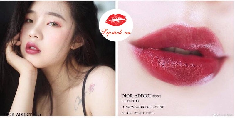 Son Dior Addict Lip Tattoo 771 Natural Berry New 2022  Màu Đỏ Mận   Vilip Shop  Mỹ phẩm chính hãng