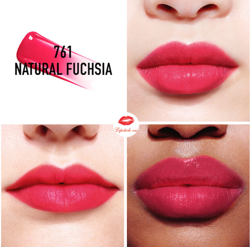 Son Dior 761 Natural Fuchsia  Addict Lip Tint Hồng Fuchsia Hot Nhất