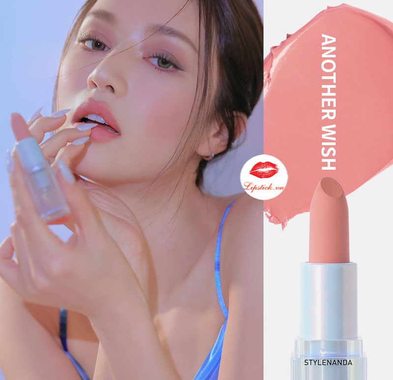 Son 3CE Another Wish Màu Hồng Nude – Vỏ Xanh Soft Matte Mới