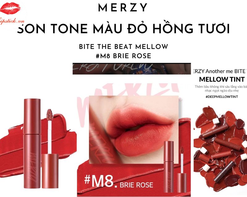 Review Son Merzy M8 Brie Rose Màu Đỏ Hồng Tươi Đẹp Nhất
