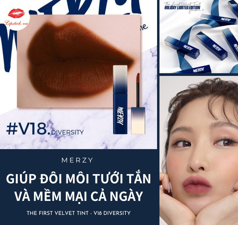 Review Son Merzy V18 Diversity Vỏ Xanh Nâu Đất Đẹp Nhất