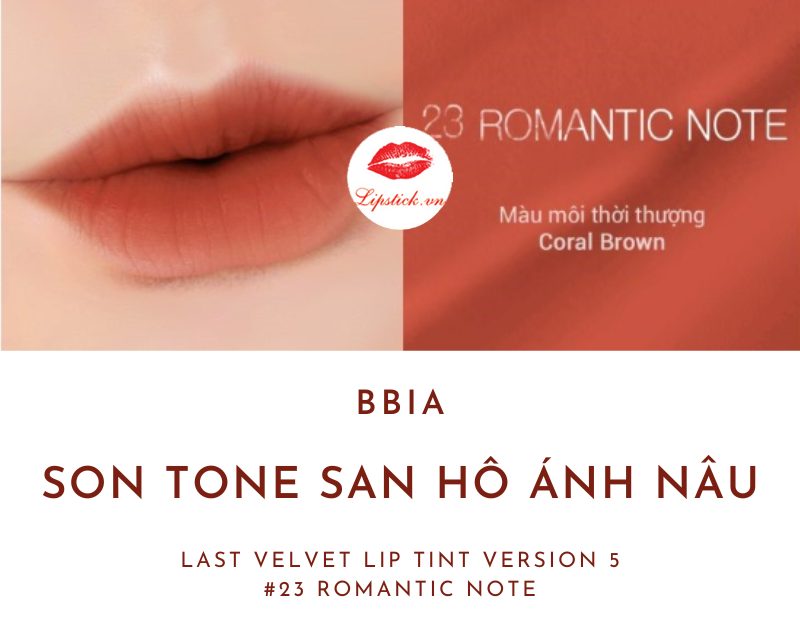 Review Son Kem Bbia 23 Romantic Note Màu San Hô Ánh Nâu Đẹp Nhất