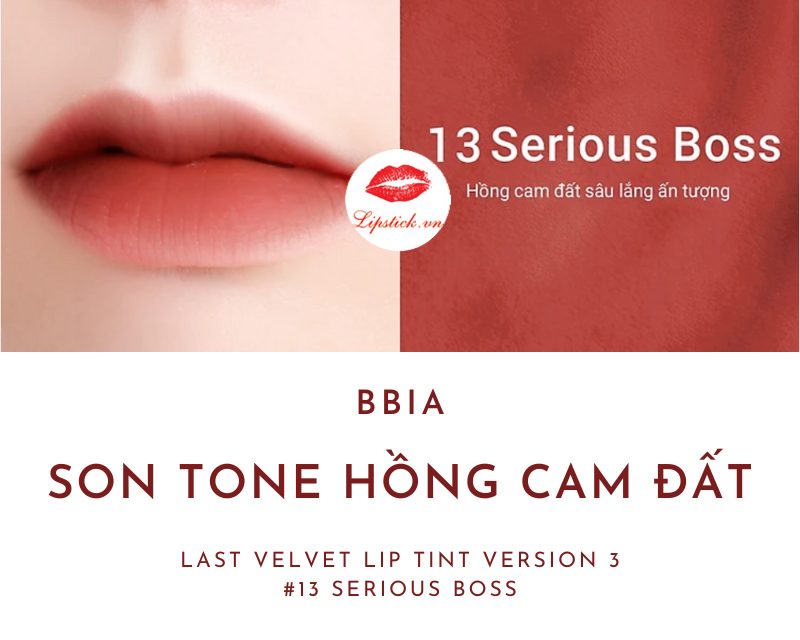 Review Son Kem Bbia 13 Serious Boss Màu Hồng Cam Đất Đẹp Nhất