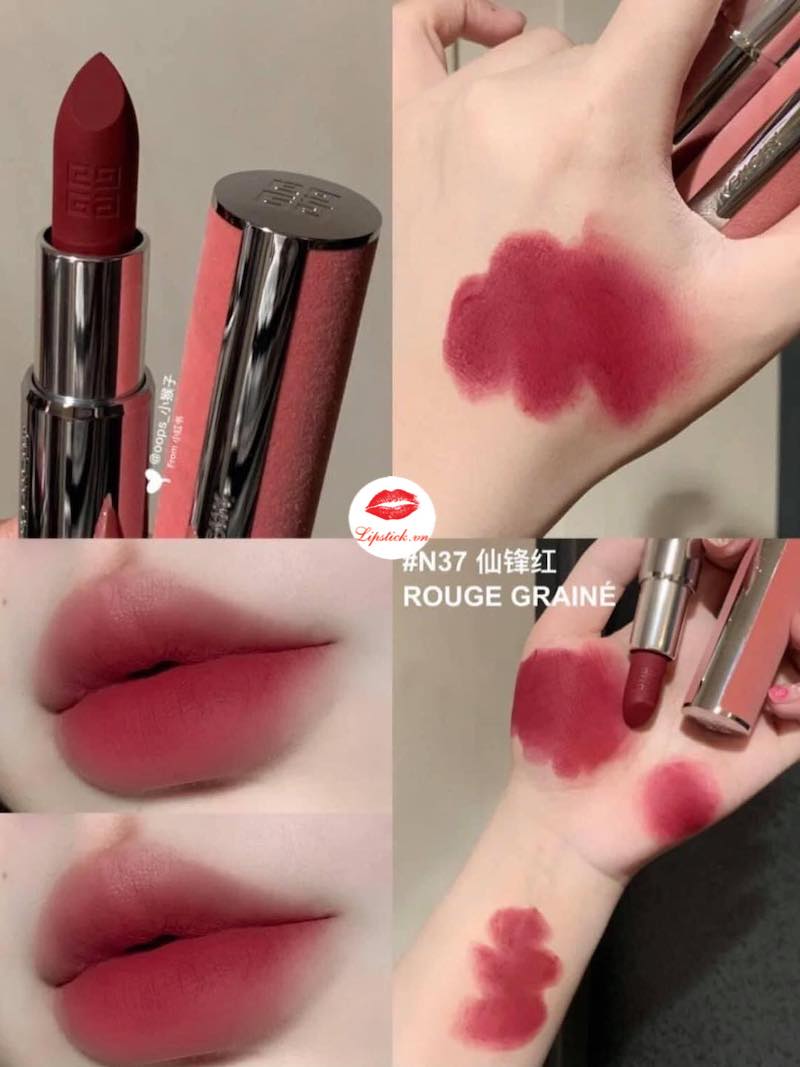 Son Givenchy Vỏ Hồng 37 Rouge Graine Màu Đỏ Thuần | Lipstick