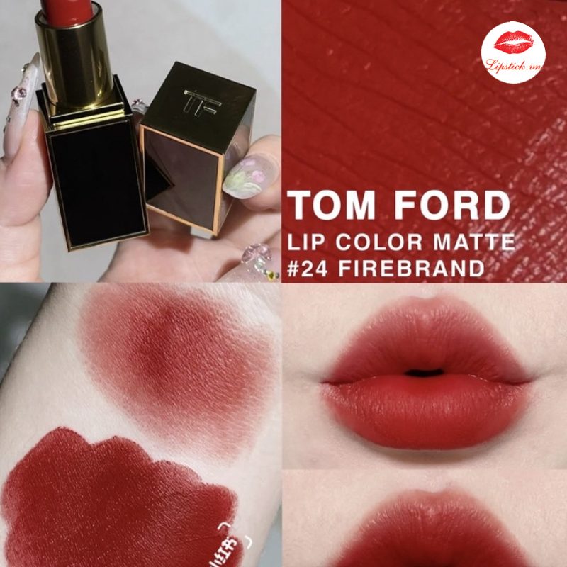 Son Tom Ford 24 Firebrand Màu Đỏ Đất Lip Color Matte Mới Nhất